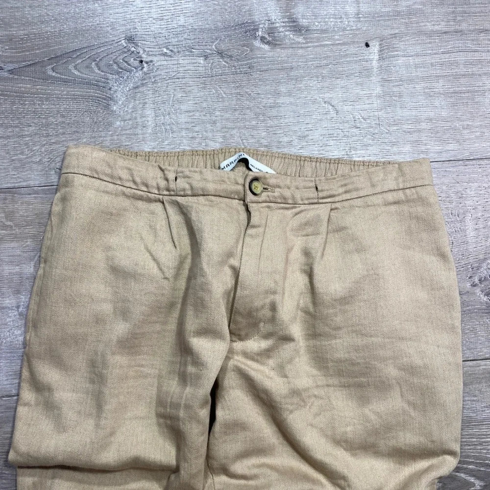 Marfinno Men's‎ Khaki Chino Pants Relaxed Fit Pleated Casual Trousers Size 34